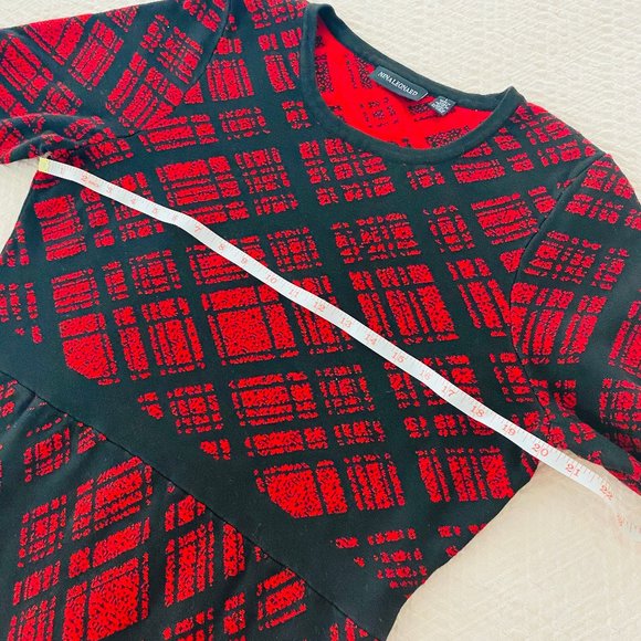 NINA LEONARD Red Dress Round Neck 1/2 sleeve Large - Picture 8 of 12